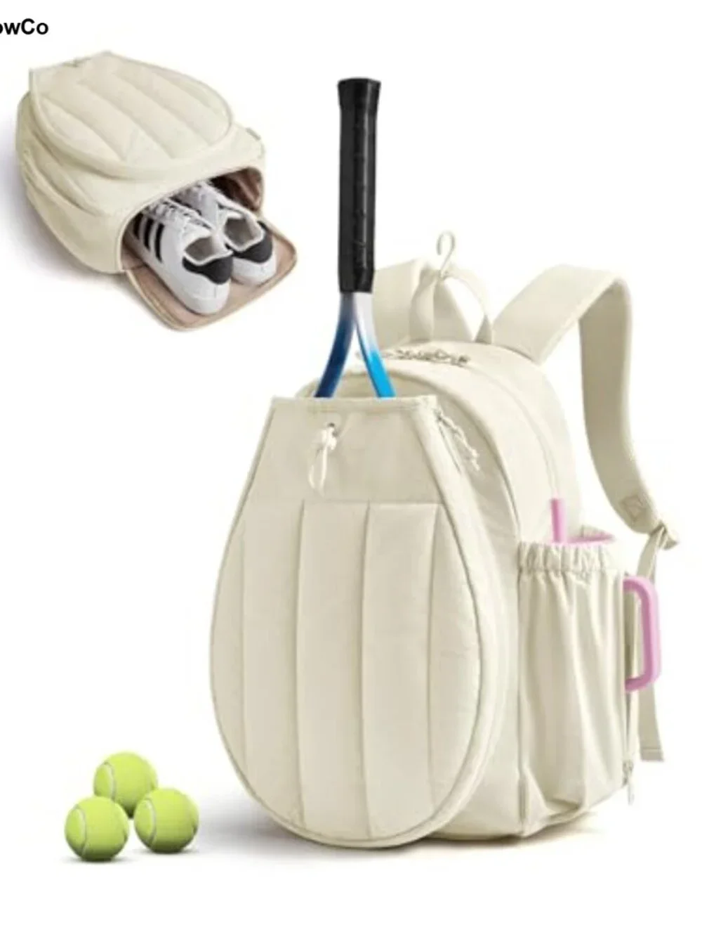Quilted Pickleball Tennis Gym Backpack for Women, 15.6